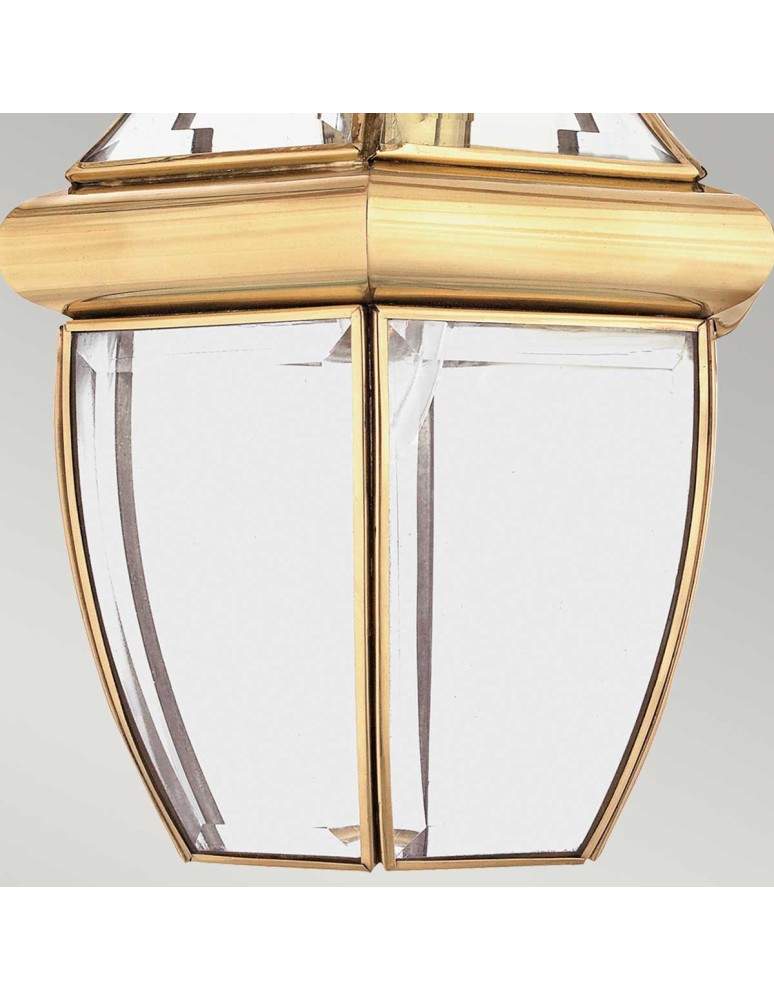 Elstead Lighting Średnia latarnia wisząca Newbury - 1 źródło światła - Lakierowany polerowany mosiądz IP23 QZ-NEWBURY8-M Elstead Lighting Średnia latarnia wisząca Newbury - 1 źródło światła - Lakierowany polerowany mosiądz IP23 QZ-NEWBURY8-M