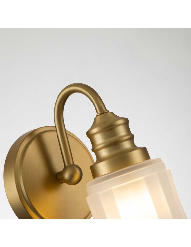 Elstead Lighting Kinkiet Swell - 1 źródło światła - Szczotkowany mosiądz IP44 QZ-SWELL1-BB-BATH