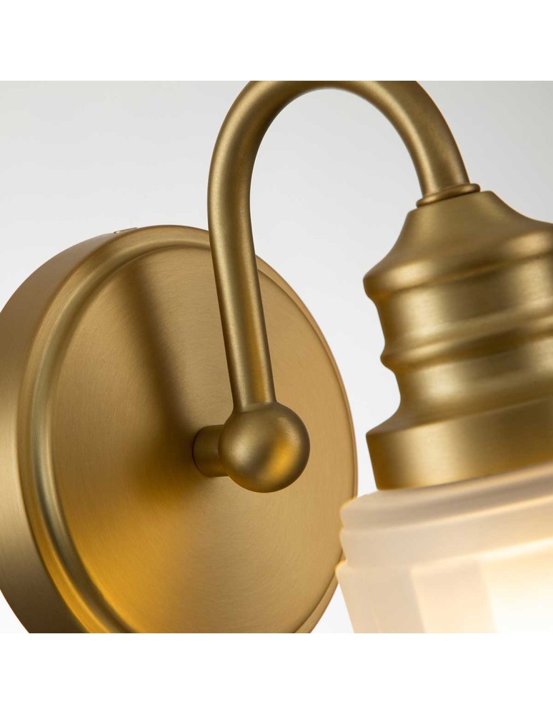 Elstead Lighting Kinkiet Swell - 1 źródło światła - Szczotkowany mosiądz IP44 QZ-SWELL1-BB-BATH