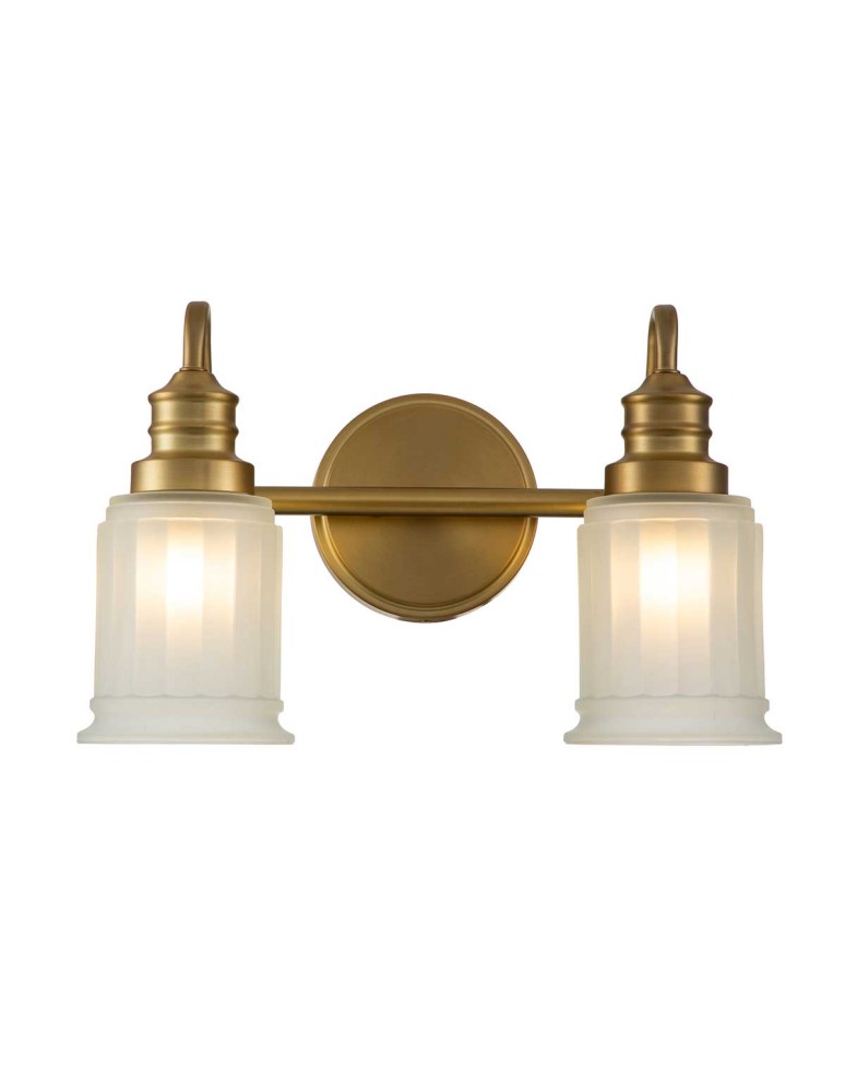 Elstead Lighting Kinkiet Swell - 2 źródła światła - Szczotkowany mosiądz IP44 QZ-SWELL2-BB-BATH