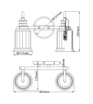 Kinkiety łazienkowe - Elstead Lighting Kinkiet Swell - 2 źródła światła - Szczotkowany mosiądz IP44 QZ-SWELL2-BB-BATH - product 6
