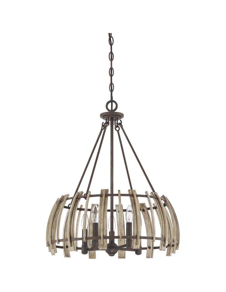 Lampy wiszące - Elstead Lighting Lampa wisząca Wood Hollow - 5 źródeł światła QZ-WOOD-HOLLOW-5P - product kolory-swiatla.pl 2