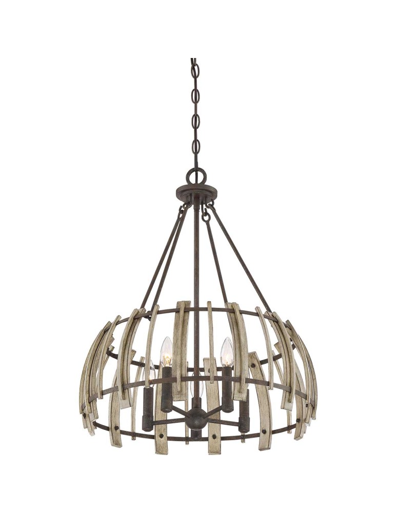 Lampy wiszące - Elstead Lighting Lampa wisząca Wood Hollow - 5 źródeł światła QZ-WOOD-HOLLOW-5P - product kolory-swiatla.pl 3