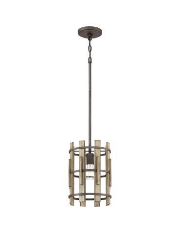 Elstead Lighting Mała lampa wisząca Wood Hollow - 1 źródło światła QZ-WOOD-HOLLOW-MP