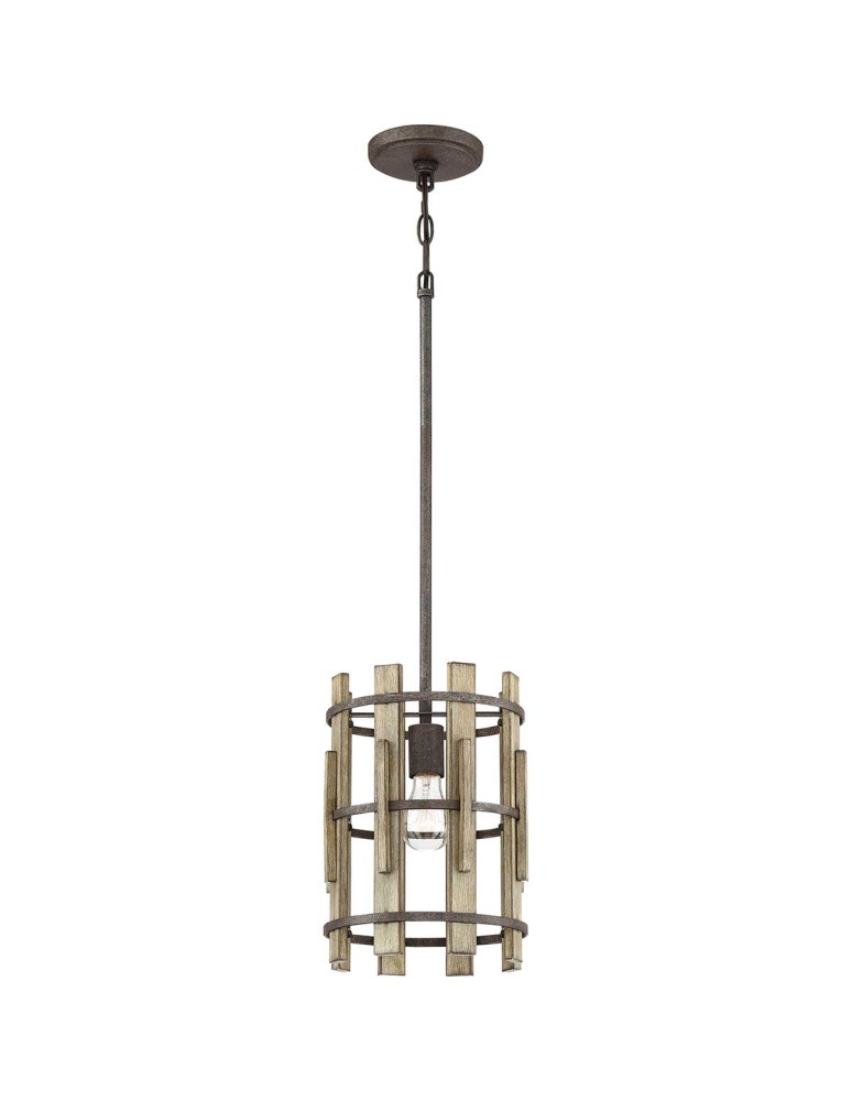 Elstead Lighting Mała lampa wisząca Wood Hollow - 1 źródło światła QZ-WOOD-HOLLOW-MP Elstead Lighting Mała lampa wisząca Wood Hollow - 1 źródło światła QZ-WOOD-HOLLOW-MP