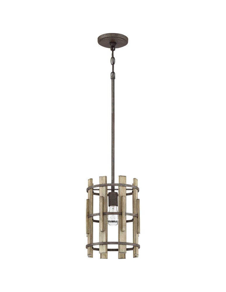 Elstead Lighting Mała lampa wisząca Wood Hollow - 1 źródło światła QZ-WOOD-HOLLOW-MP Elstead Lighting Mała lampa wisząca Wood Hollow - 1 źródło światła QZ-WOOD-HOLLOW-MP