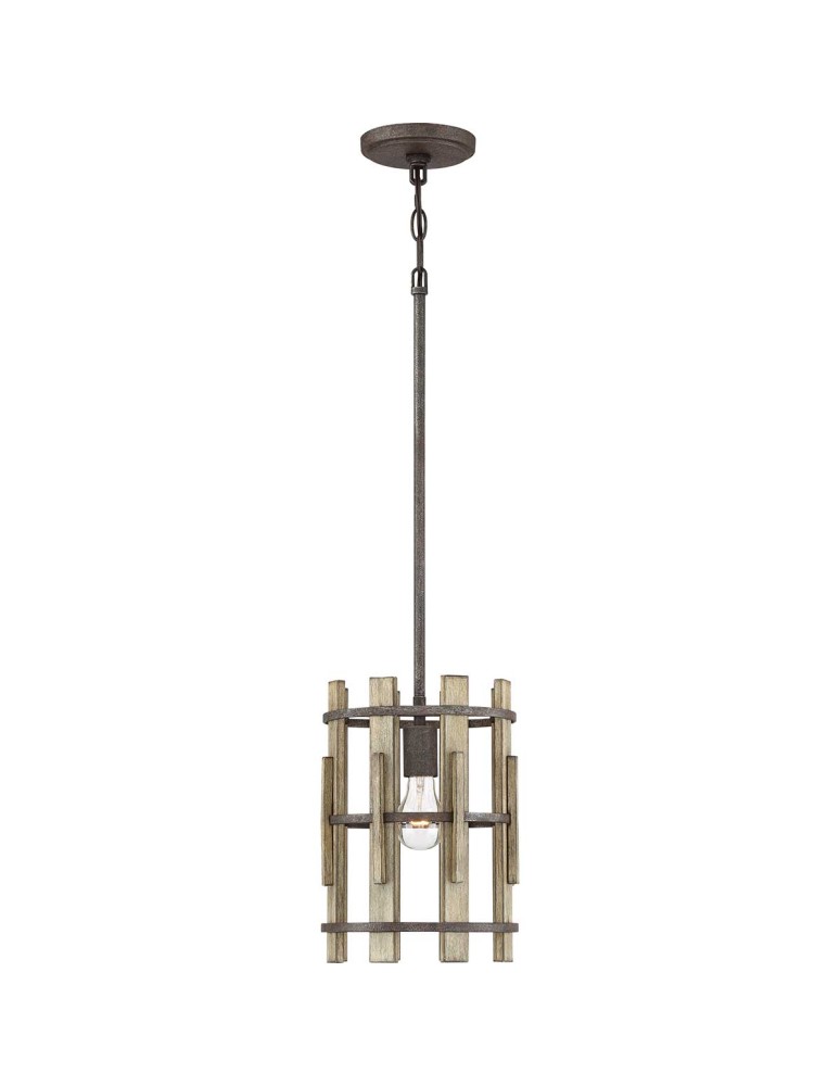 Elstead Lighting Mała lampa wisząca Wood Hollow - 1 źródło światła QZ-WOOD-HOLLOW-MP Elstead Lighting Mała lampa wisząca Wood Hollow - 1 źródło światła QZ-WOOD-HOLLOW-MP