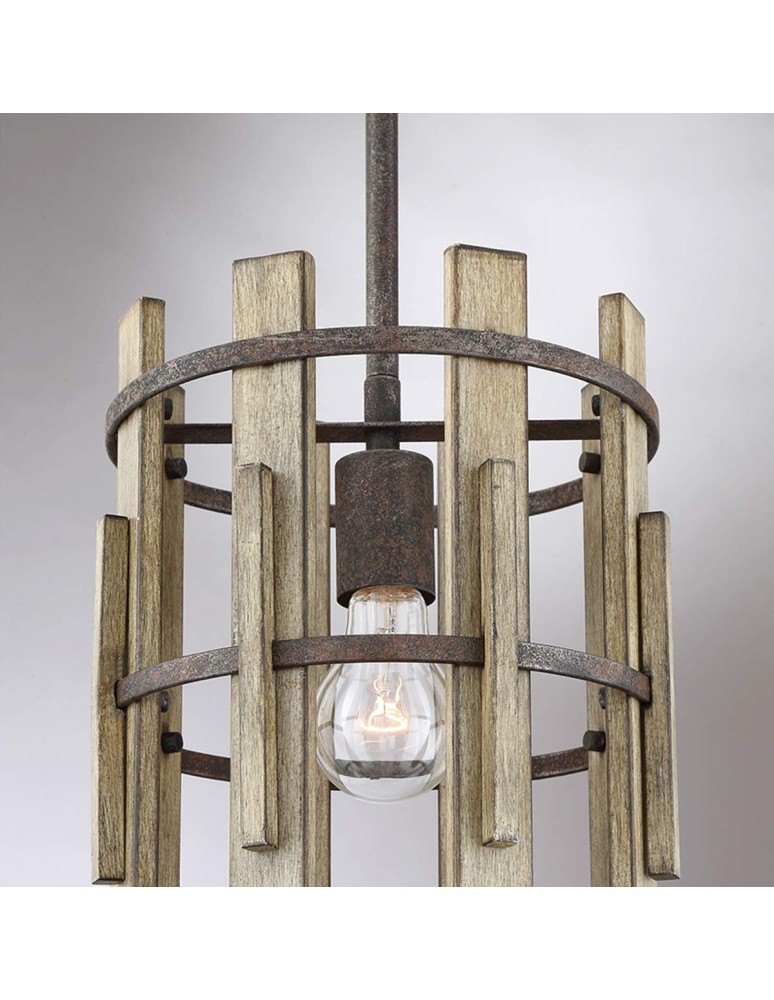 Elstead Lighting Mała lampa wisząca Wood Hollow - 1 źródło światła QZ-WOOD-HOLLOW-MP Elstead Lighting Mała lampa wisząca Wood Hollow - 1 źródło światła QZ-WOOD-HOLLOW-MP