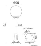 Lampy ogrodowe stojące - SU-MA Kule Classic 73 cm K 5002/3/KP 250 Stojąca - product 3