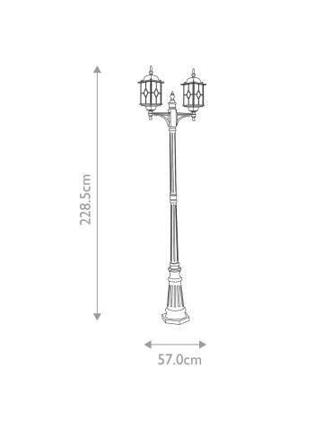 Elstead Lighting Latarnia stojąca Wexford - 2 źródła światła IP44 WX8 - product 2