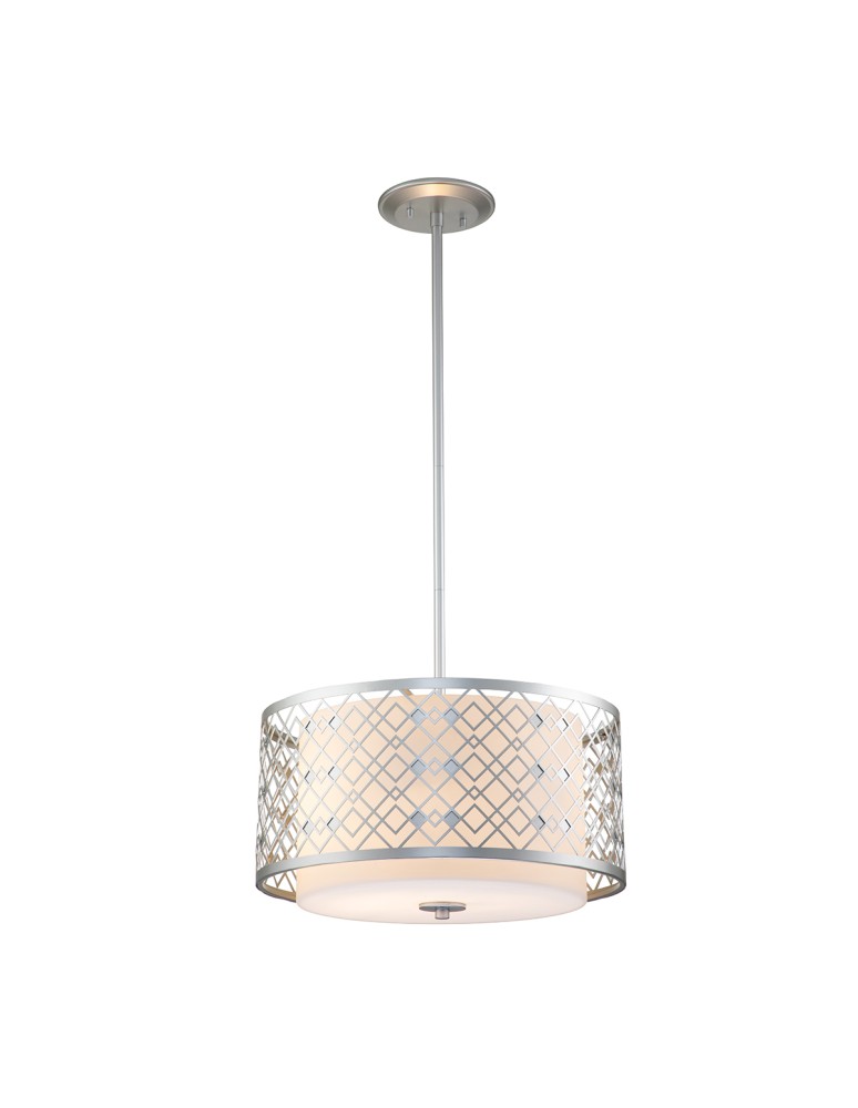 Elstead Lighting Średnia lampa wisząca Ziggy - 2 źródła światła - Lakierowane srebro ZIGGY-2P-M-LS