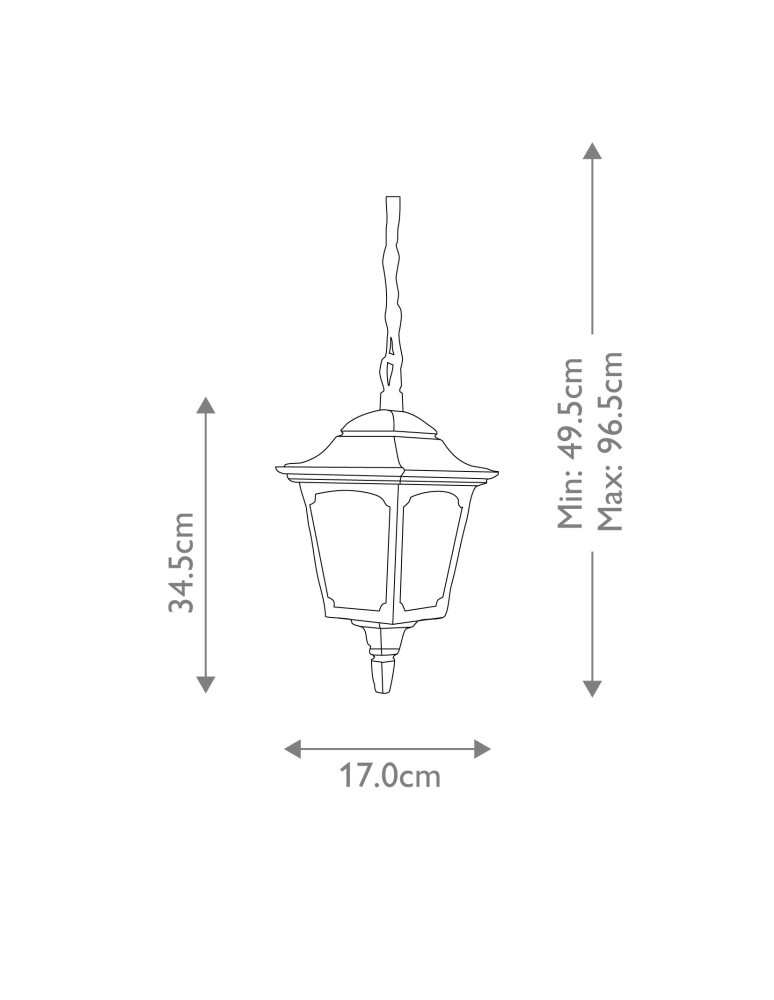 Elstead Lighting Mała latarnia wisząca Chapel Mini - 1 źródło światła IP44 CPM9-BLACK Elstead Lighting Mała latarnia wisząca Chapel Mini - 1 źródło światła IP44 CPM9-BLACK