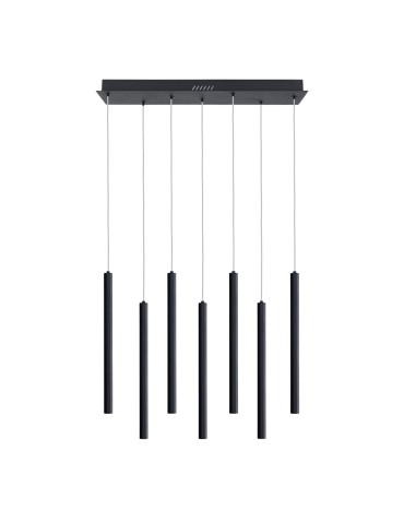 ITALUX Valdes Wisząca 7xLED 35W od 3000K do 6000K Czarny PND-22302-7-BK