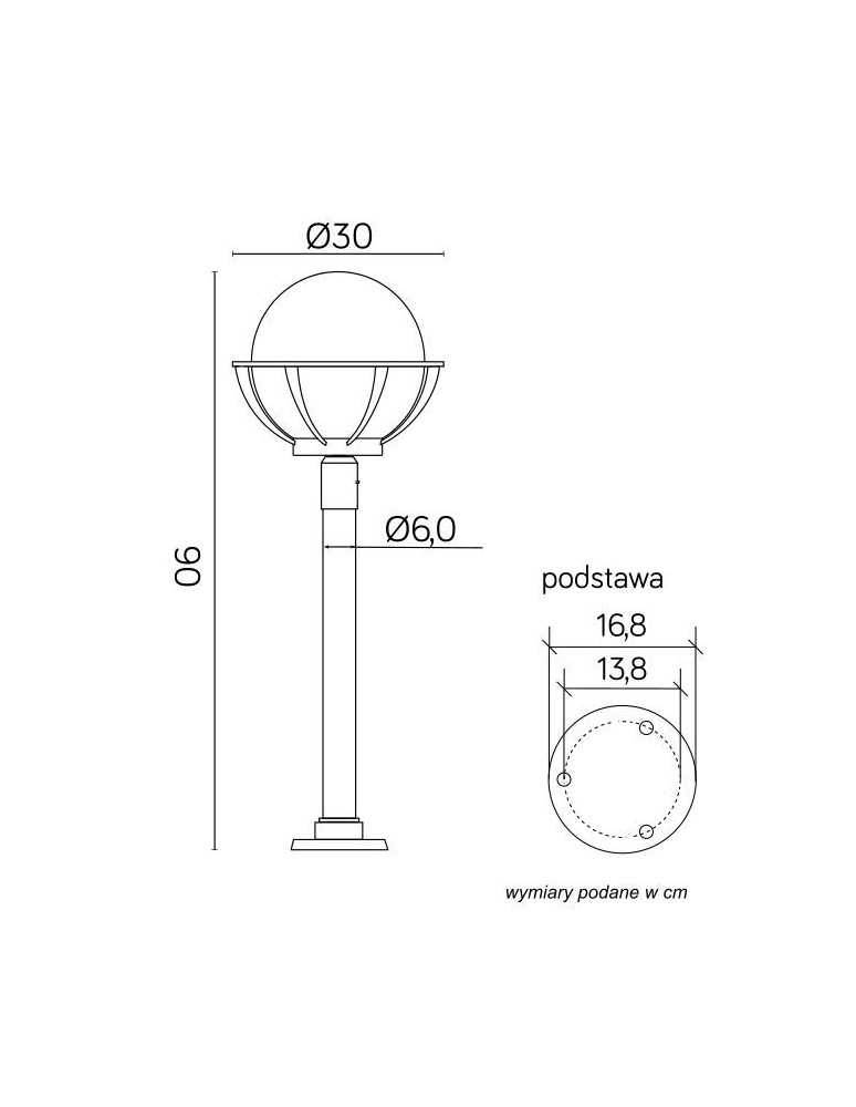 SU-MA Kule z koszykiem 250 (90 cm) K 5002/2/KPO 250 Stojąca
