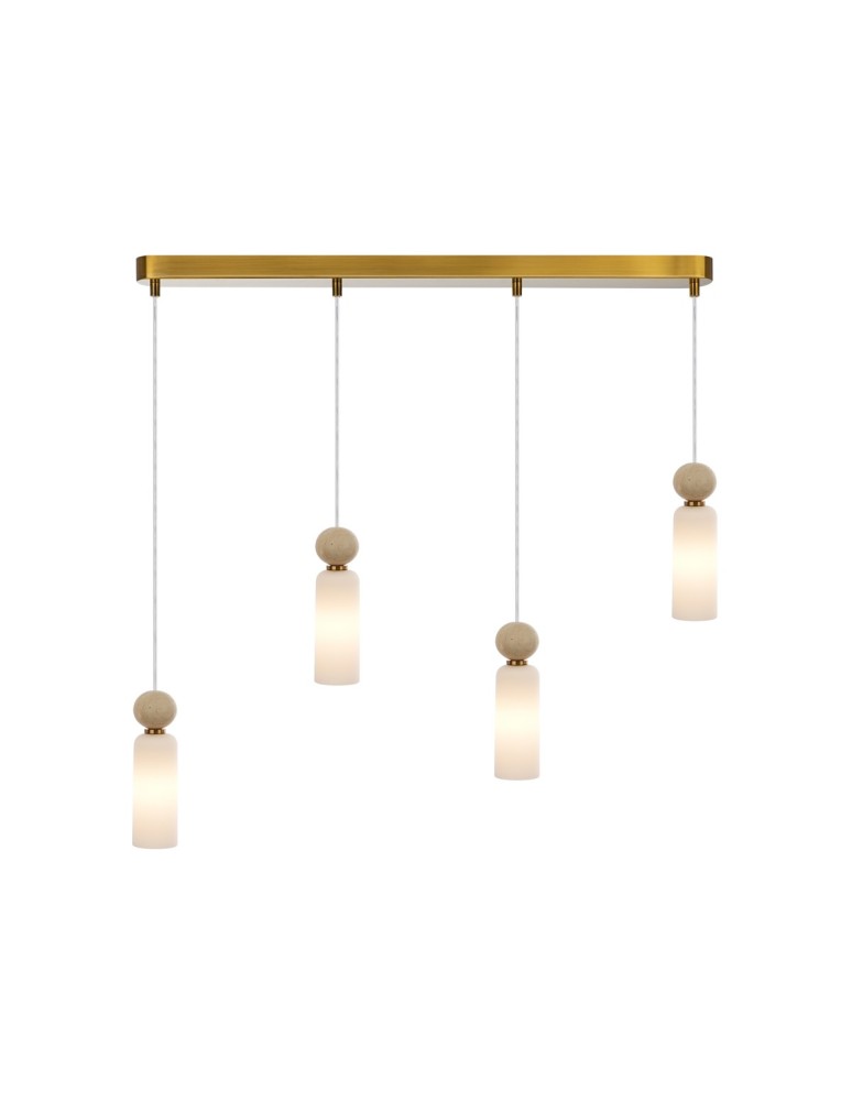 Lampy wiszące na listwie - ITALUX Santos Wisząca G9 40W Mosiężny PND-95331-4-BRSS - product kolory-swiatla.pl 2