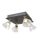 Lampy sufitowe reflektory - ITALUX Orella Sufitowa 4xLED 16W 3000K Czarny mat, złoty WL-34393-4S-BK-HBR - product 1