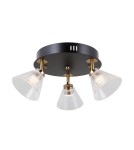 Lampy sufitowe reflektory - ITALUX Orella Sufitowa 3xLED 12W 3000K Czarny mat, złoty WL-34393-3R-BK-HBR - product 1