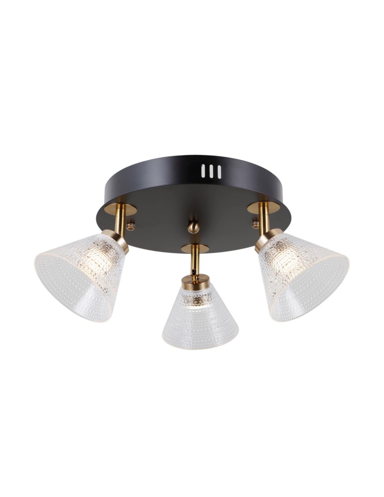 ITALUX Orella Sufitowa 3xLED 12W 3000K Czarny mat, złoty WL-34393-3R-BK-HBR