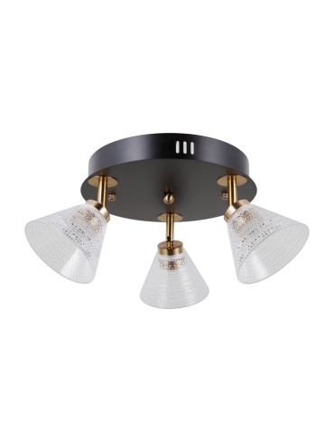 ITALUX Orella Sufitowa 3xLED 12W 3000K Czarny mat, złoty WL-34393-3R-BK-HBR - produkt 2