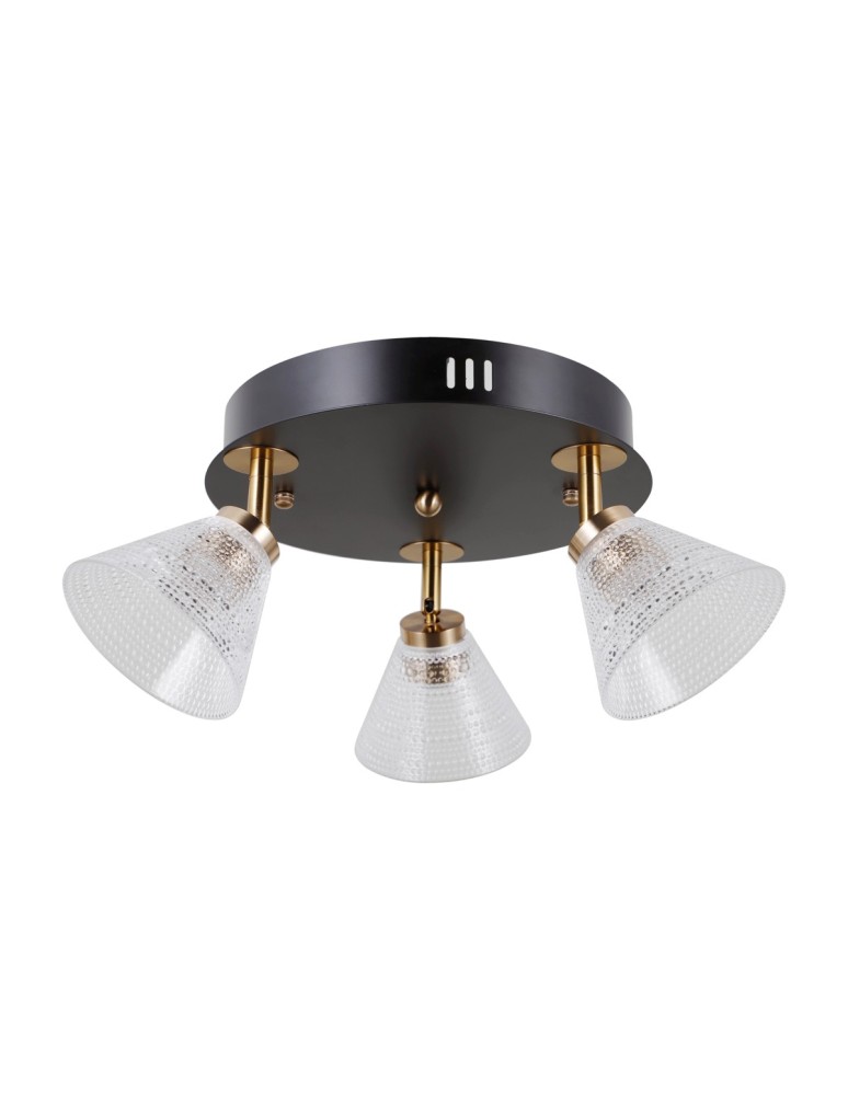 Lampy sufitowe reflektory - ITALUX Orella Sufitowa 3xLED 12W 3000K Czarny mat, złoty WL-34393-3R-BK-HBR - product kolory-swiatla.pl 2