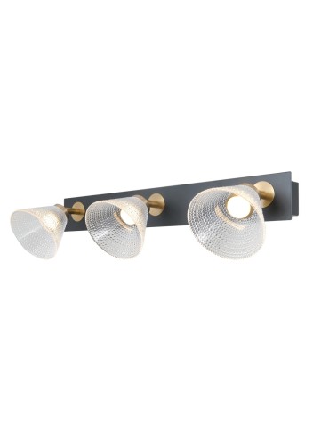 ITALUX Orella Sufitowa/Ścienna 3xLED 12W 3000K Czarny mat, złoty WL-34393-3-BK-HBR