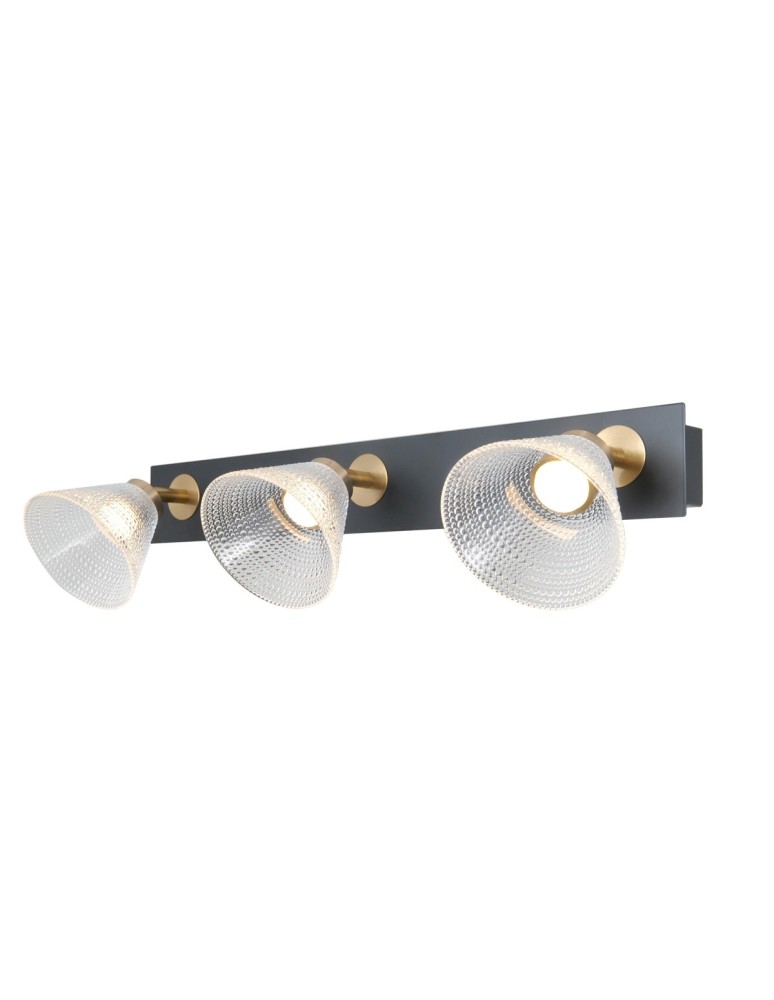 ITALUX Orella Sufitowa/Ścienna 3xLED 12W 3000K Czarny mat, złoty WL-34393-3-BK-HBR