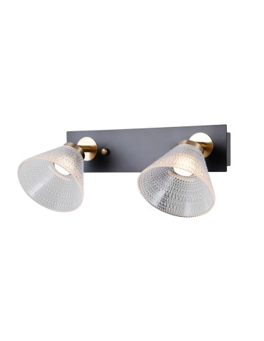 ITALUX Orella Sufitowa/Ścienna 2xLED 8W 3000K Czarny mat, złoty WL-34393-2-BK-HBR