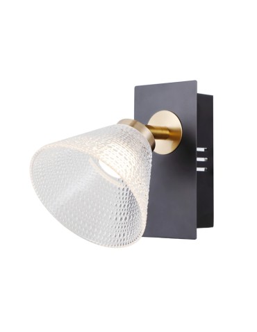 ITALUX Orella Sufitowa/Ścienna 1xLED 4W 3000K Czarny mat, złoty WL-34393-1-BK-HBR