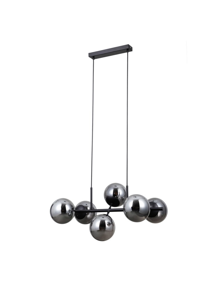 Lampy wiszące kule - ITALUX Molite Wisząca 6xE14 5W Czarny mat PND-1098-6-BK - product kolory-swiatla.pl 3