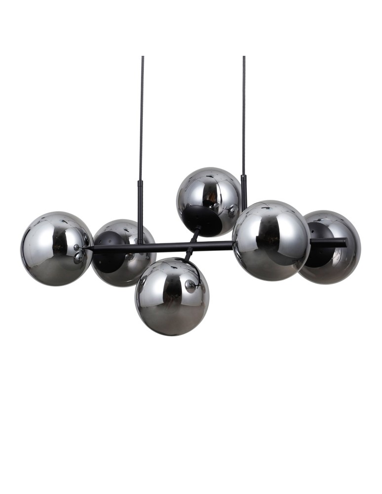 Lampy wiszące kule - ITALUX Molite Wisząca 6xE14 5W Czarny mat PND-1098-6-BK - product kolory-swiatla.pl 2