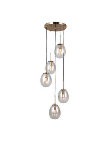 ITALUX Meolo Wisząca 5xE14 5W Złoty PND-40825-5-GD