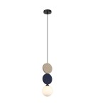 Lampy wiszące pojedyncze - ITALUX Andrea Wisząca 1xG9 25W Beżowy, niebieski PND-59779C-1S-MLTI - product 1