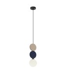 Lampy wiszące pojedyncze - ITALUX Andrea Wisząca 1xG9 25W Beżowy, niebieski PND-59779C-1S-MLTI - product 3