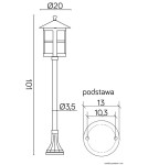 Lampy ogrodowe stojące - SU-MA Cordoba II K 5002/2/TD Stojąca - produkt 8