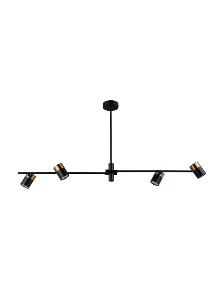 Lampy wiszące nad wyspę - ITALUX Elice Wisząca 4xGU10 35W Czarny, mosiężny PND-58892-4-BK-BRO - product kolory-swiatla.pl 3