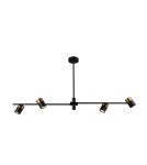 Lampy wiszące nad wyspę - ITALUX Elice Wisząca 4xGU10 35W Czarny, mosiężny PND-58892-4-BK-BRO - product 1