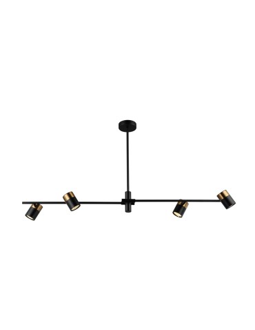 ITALUX Elice Wisząca 4xGU10 35W Czarny, mosiężny PND-58892-4-BK-BRO