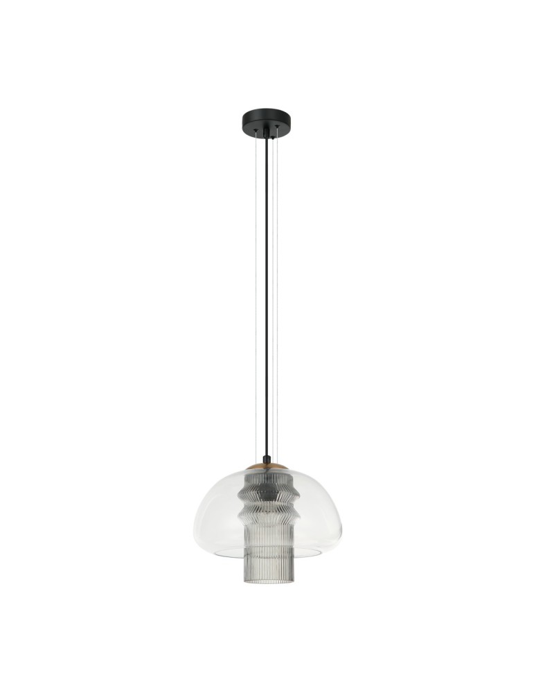 Lampy wiszące pojedyncze - ITALUX Feder Wisząca 1xE27 40W Czarny PND-61001C-BK - product kolory-swiatla.pl 3