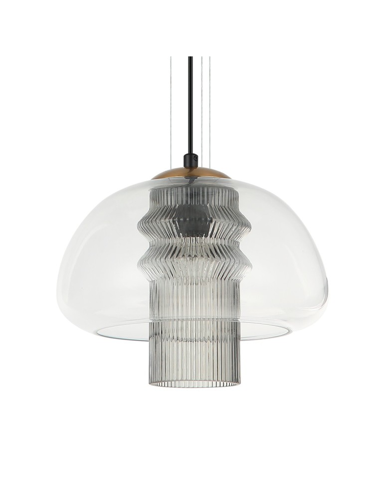 Lampy wiszące pojedyncze - ITALUX Feder Wisząca 1xE27 40W Czarny PND-61001C-BK - product kolory-swiatla.pl 2