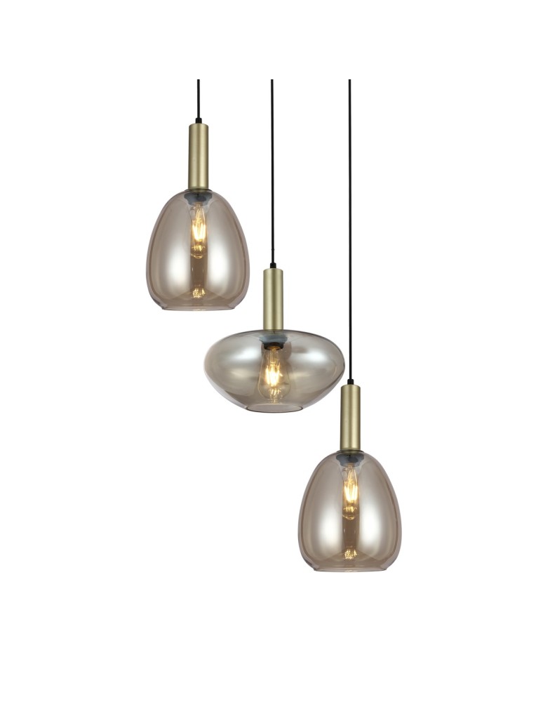 Lampy wiszące potrójne - ITALUX Gater Wisząca 3xE27 40W Złoty PND-23541-3-GD-CH - product kolory-swiatla.pl 2