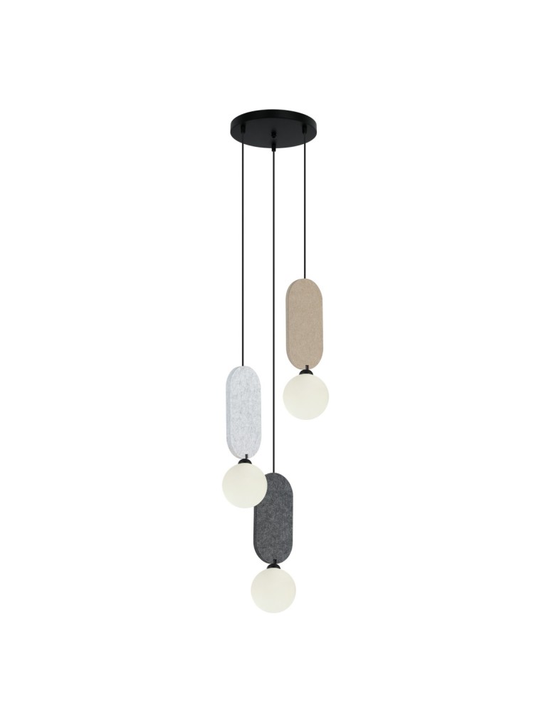 Lampy wiszące potrójne - ITALUX Lorenzo Wisząca 3xG9 25W Beżowy, szary PND-59815B-3-MLTI - product kolory-swiatla.pl 2