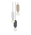 Lampy wiszące potrójne - ITALUX Lorenzo Wisząca 3xG9 25W Beżowy, szary PND-59815B-3-MLTI - product 3