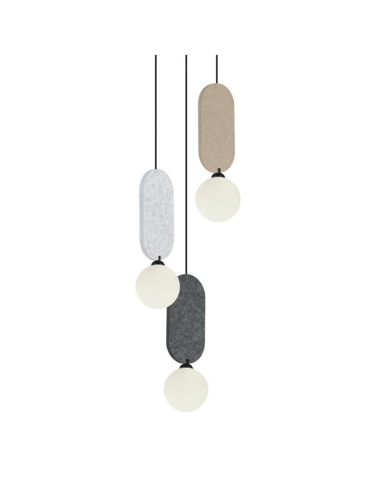 Lampy wiszące potrójne - ITALUX Lorenzo Wisząca 3xG9 25W Beżowy, szary PND-59815B-3-MLTI - product kolory-swiatla.pl 3
