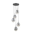 Lampy wiszące kule - ITALUX Meolo Wisząca 5xE14 5W Czarny mat PND-40825-5-BK - product 1