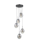 Lampy wiszące kule - ITALUX Meolo Wisząca 5xE14 5W Czarny mat PND-40825-5-BK - product 4