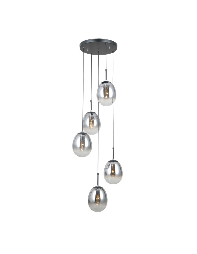 ITALUX Meolo Wisząca 5xE14 5W Czarny mat PND-40825-5-BK