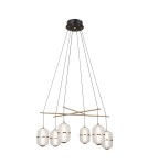 Lampy wiszące LED - ITALUX Alani Wisząca 6xLED 32W 3000K Czarny mat, złoty PND-34375-6-BK - product 1