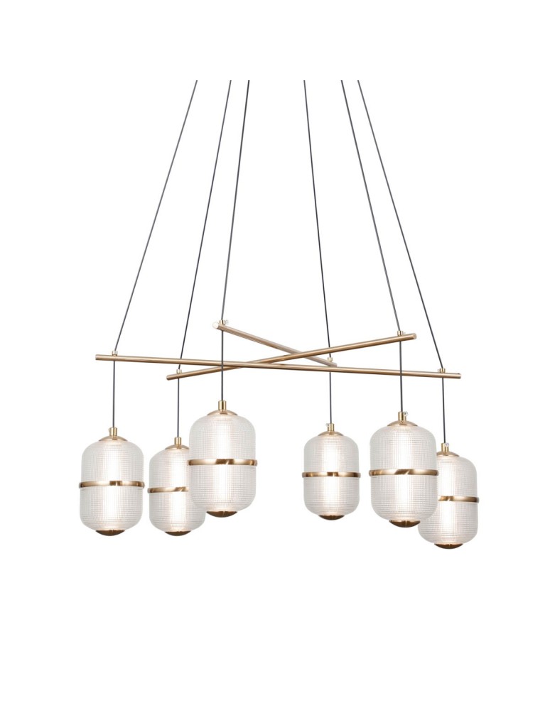 ITALUX Alani Wisząca 6xLED 32W 3000K Czarny mat, złoty PND-34375-6-BK