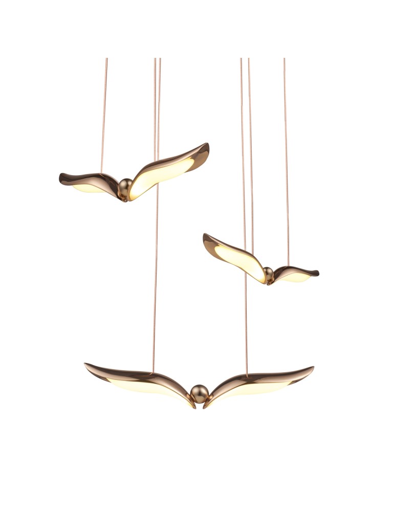 Step Into Design Lampa wisząca GUFO 3 LED różowe złoto 36 cm ST-DL8506