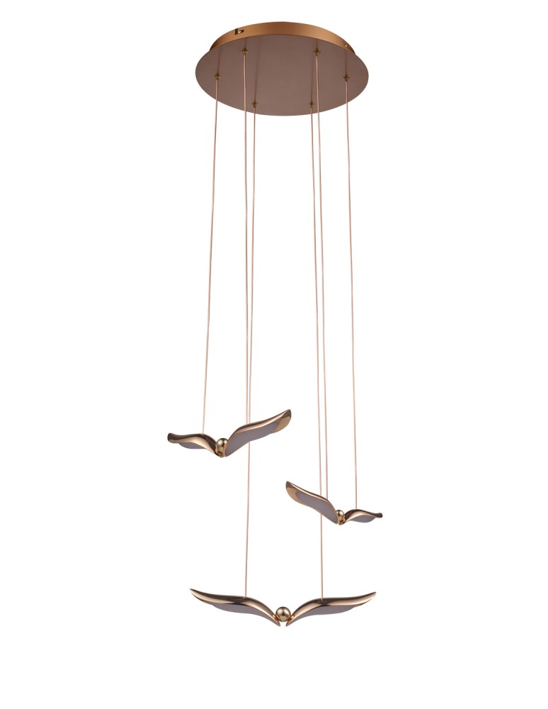 Step Into Design Lampa wisząca GUFO 3 LED różowe złoto 36 cm ST-DL8506